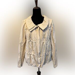 New Directions Khaki Ruched Weekend Jacket size L